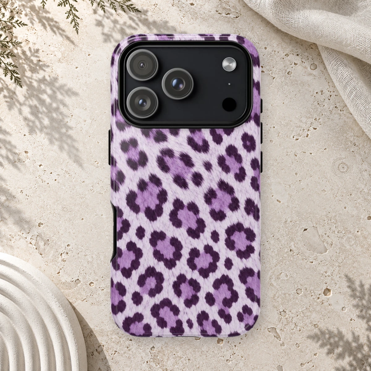 Lavender Leopard phone case print