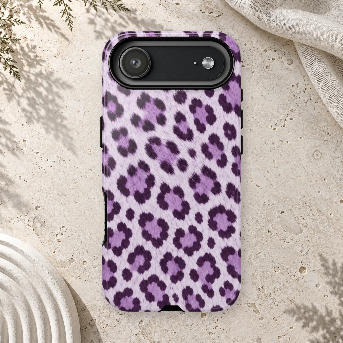 Lavender Leopard phone case print