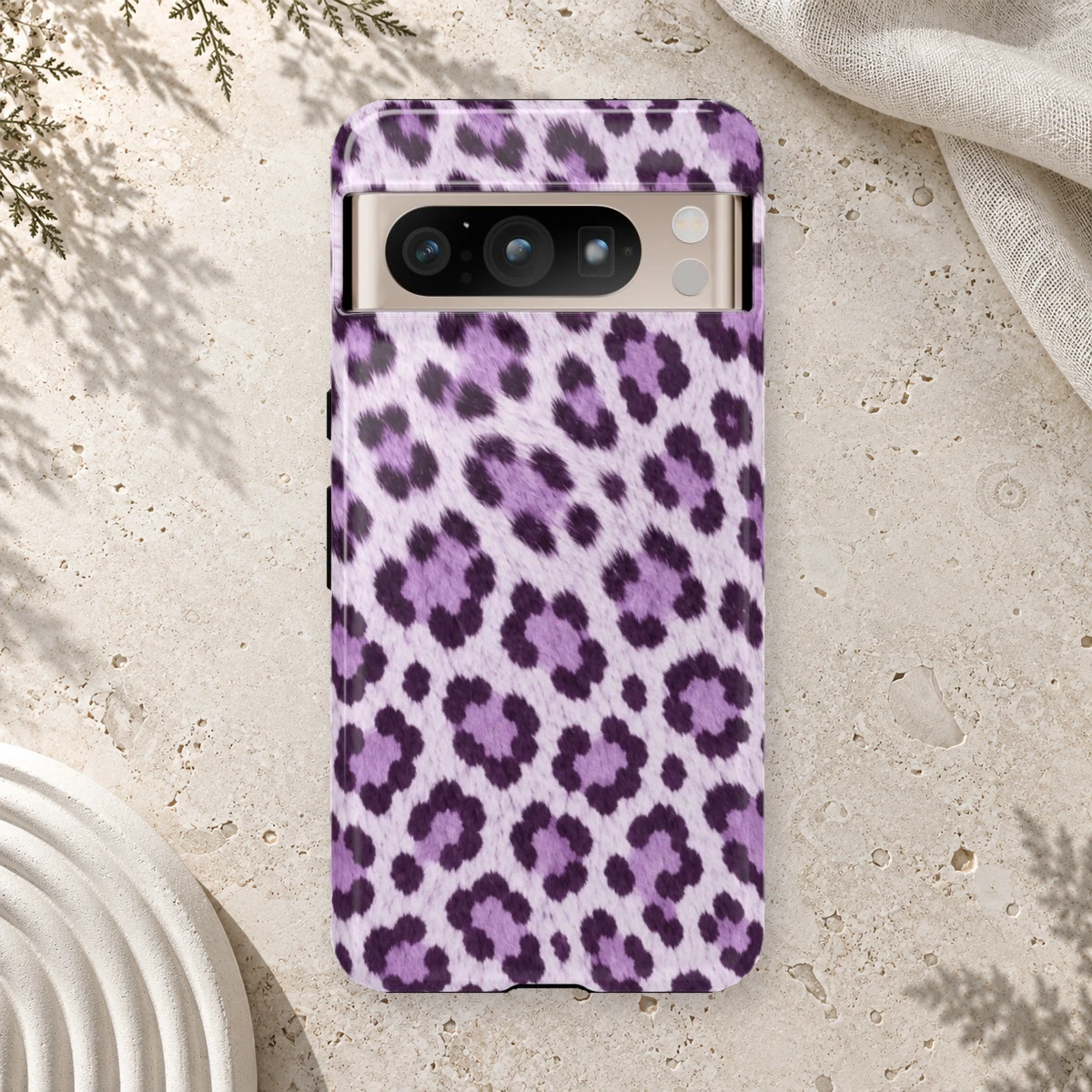 Lavender Leopard phone case print
