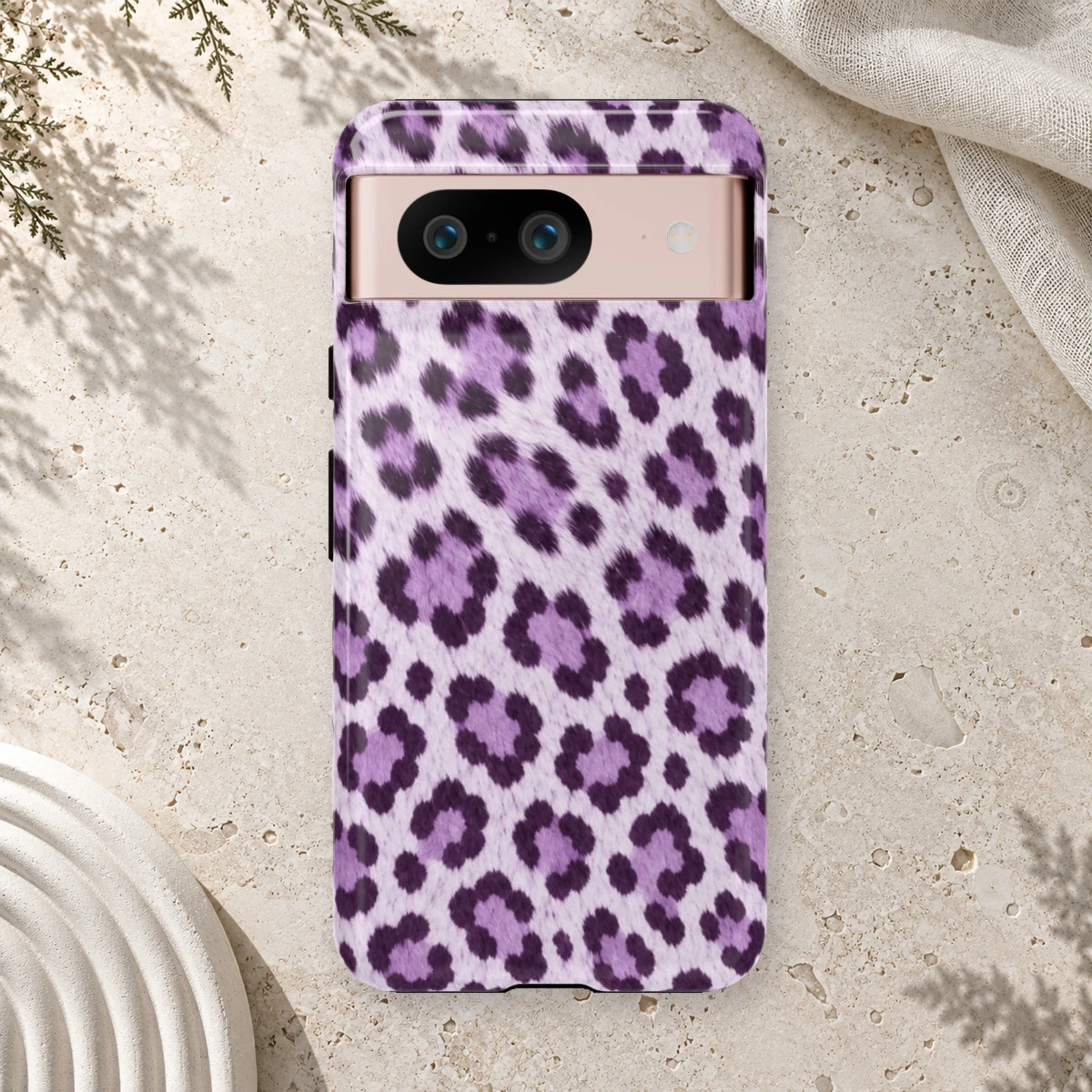 Lavender Leopard phone case print