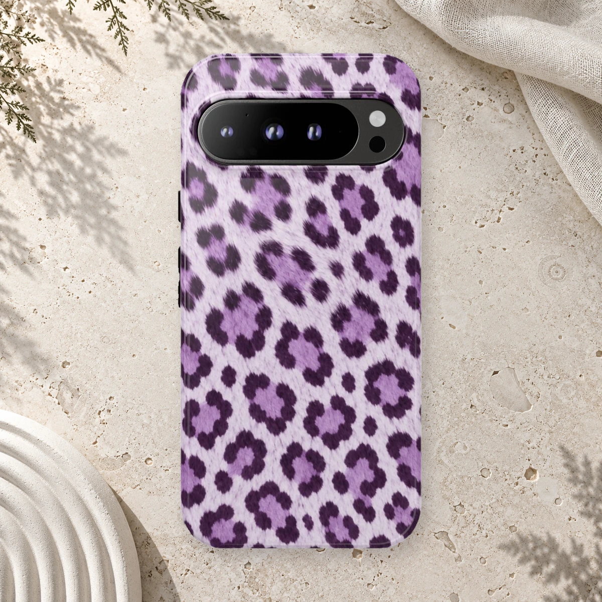 Lavender Leopard phone case print