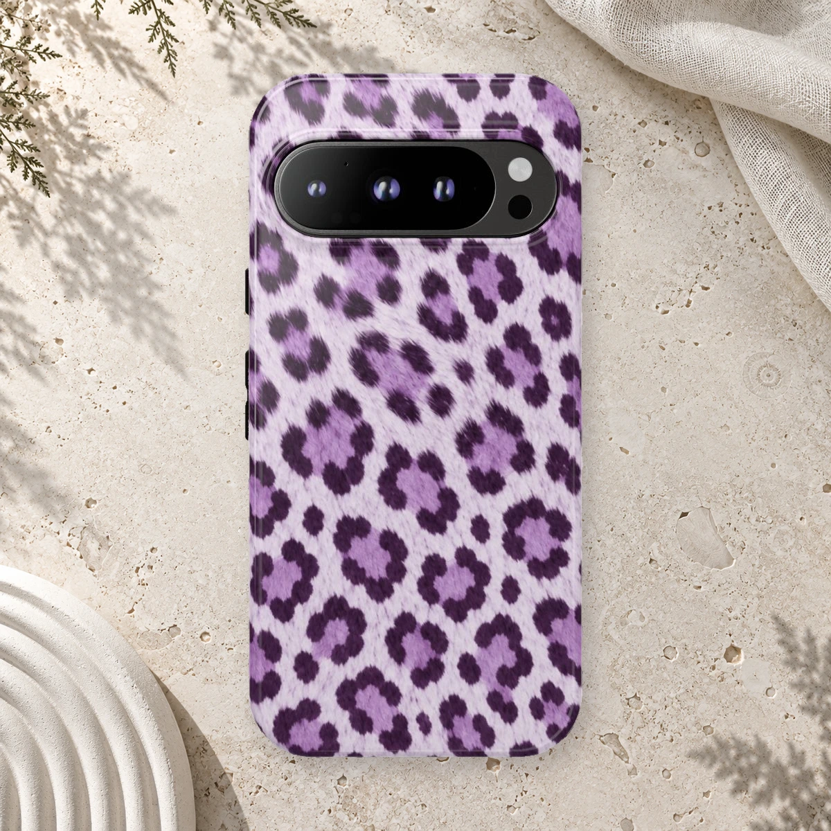 Lavender Leopard phone case print