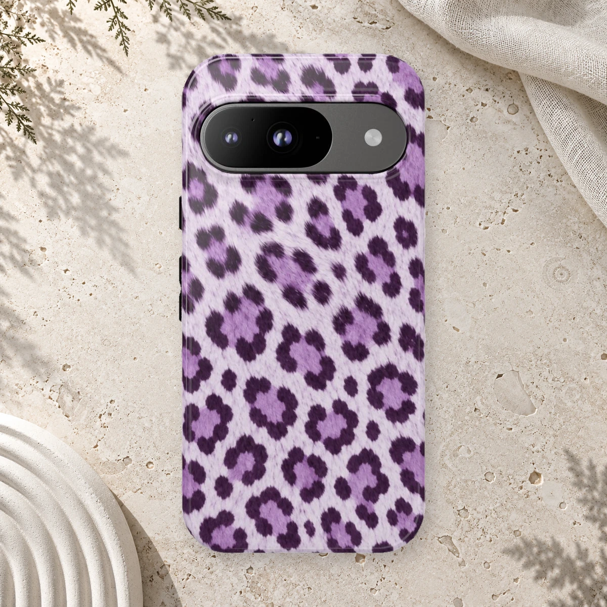 Lavender Leopard phone case print