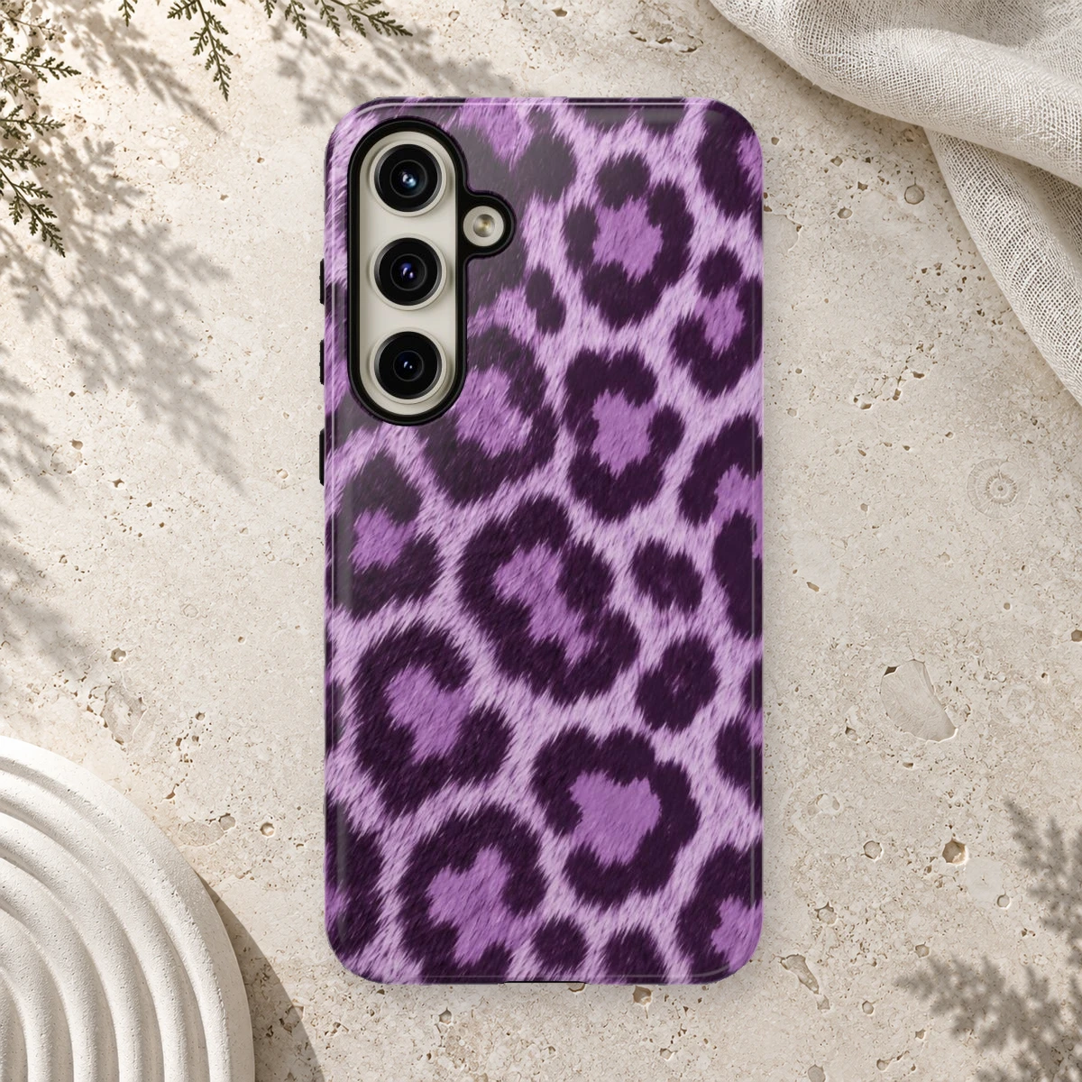 Lavender Leopard phone case print