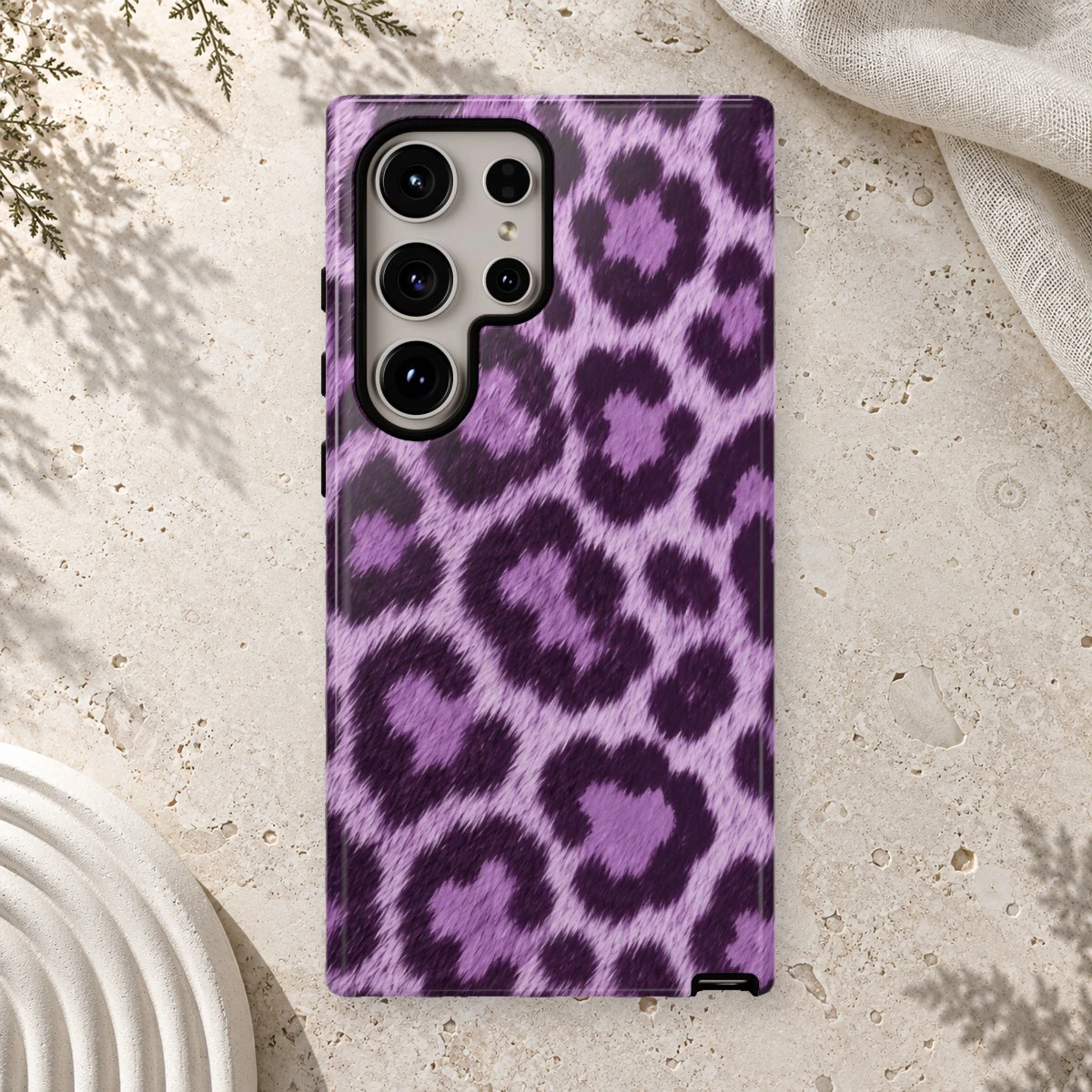 Lavender Leopard phone case print