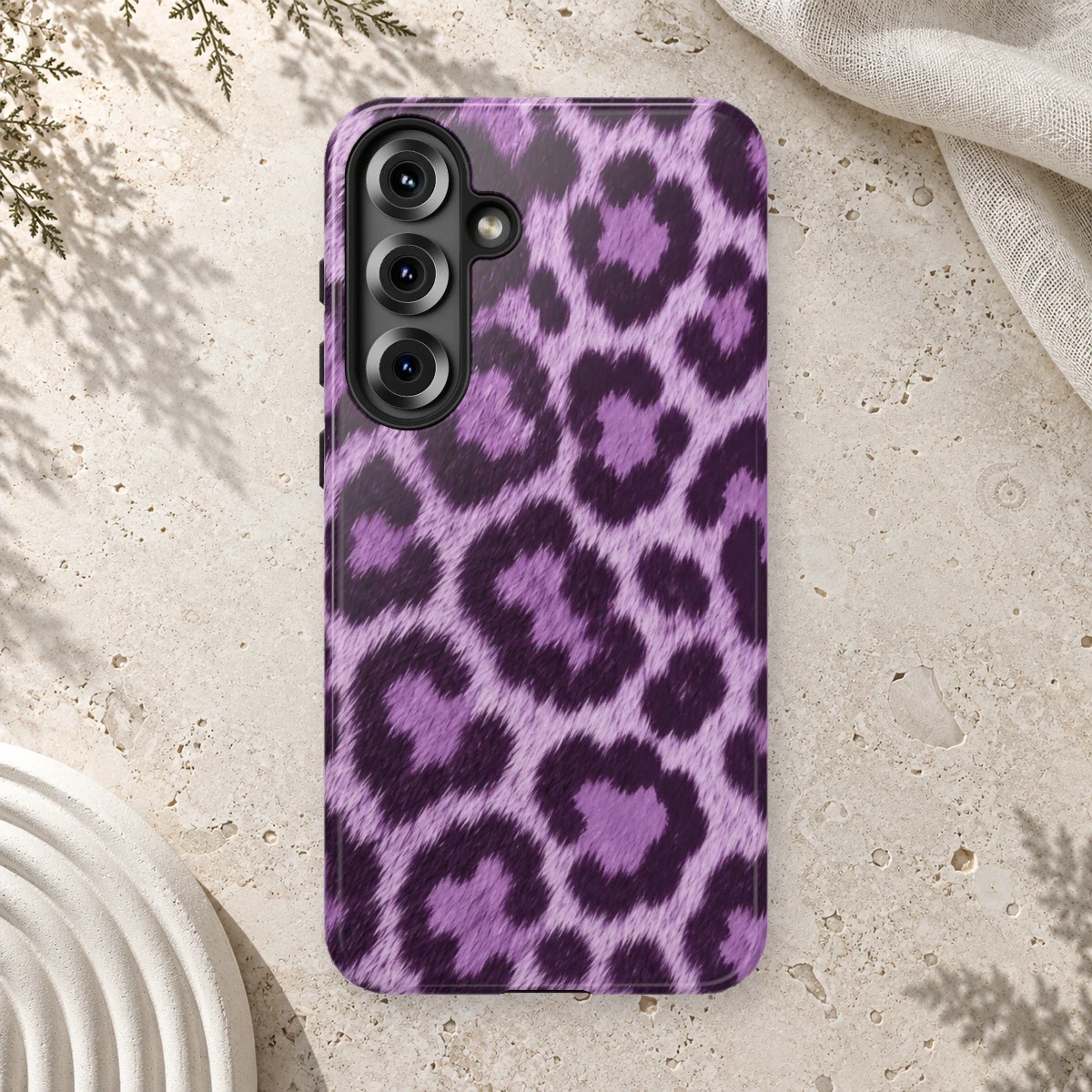 Lavender Leopard phone case print