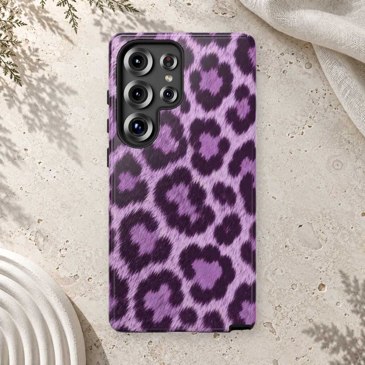 Lavender Leopard phone case print