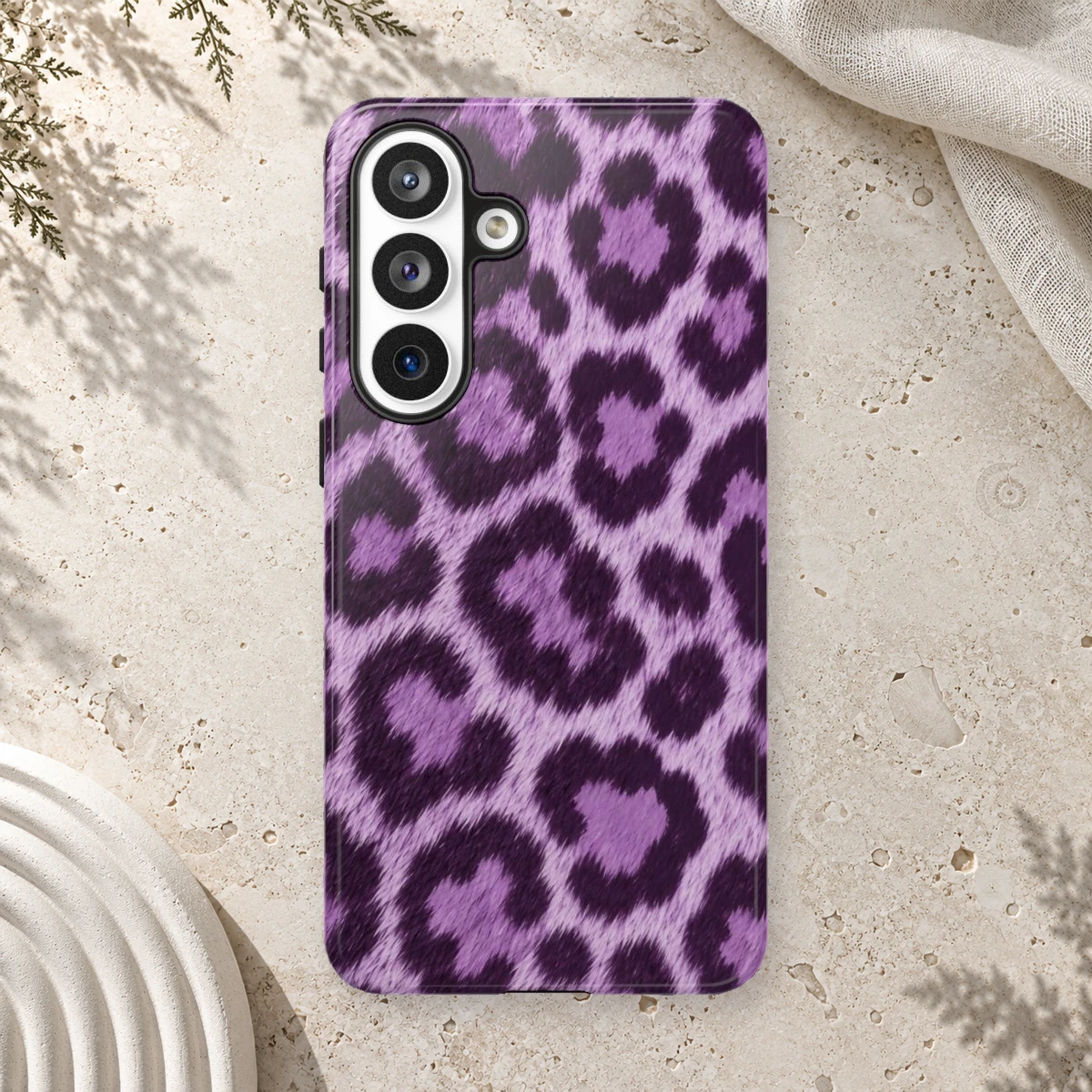Lavender Leopard phone case print