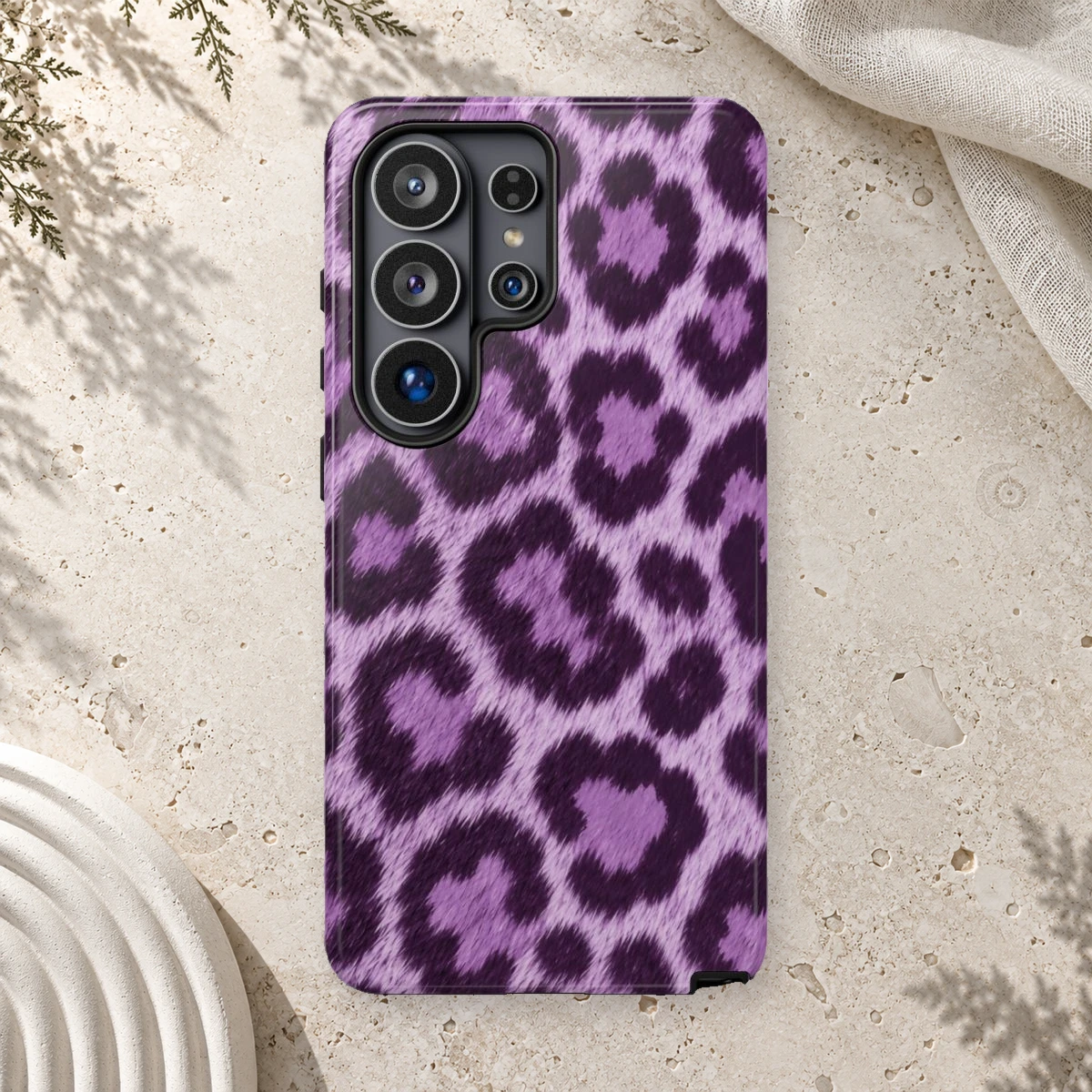 Lavender Leopard phone case print
