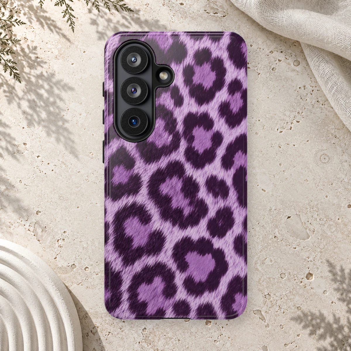 Lavender Leopard phone case print