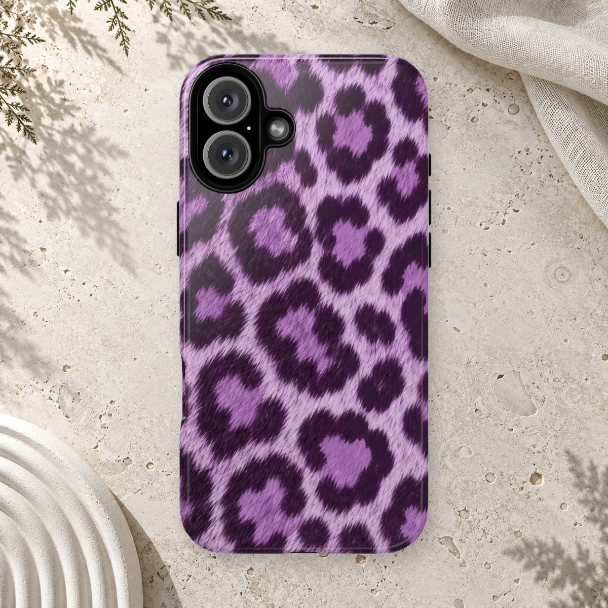 Lavender Leopard phone case print