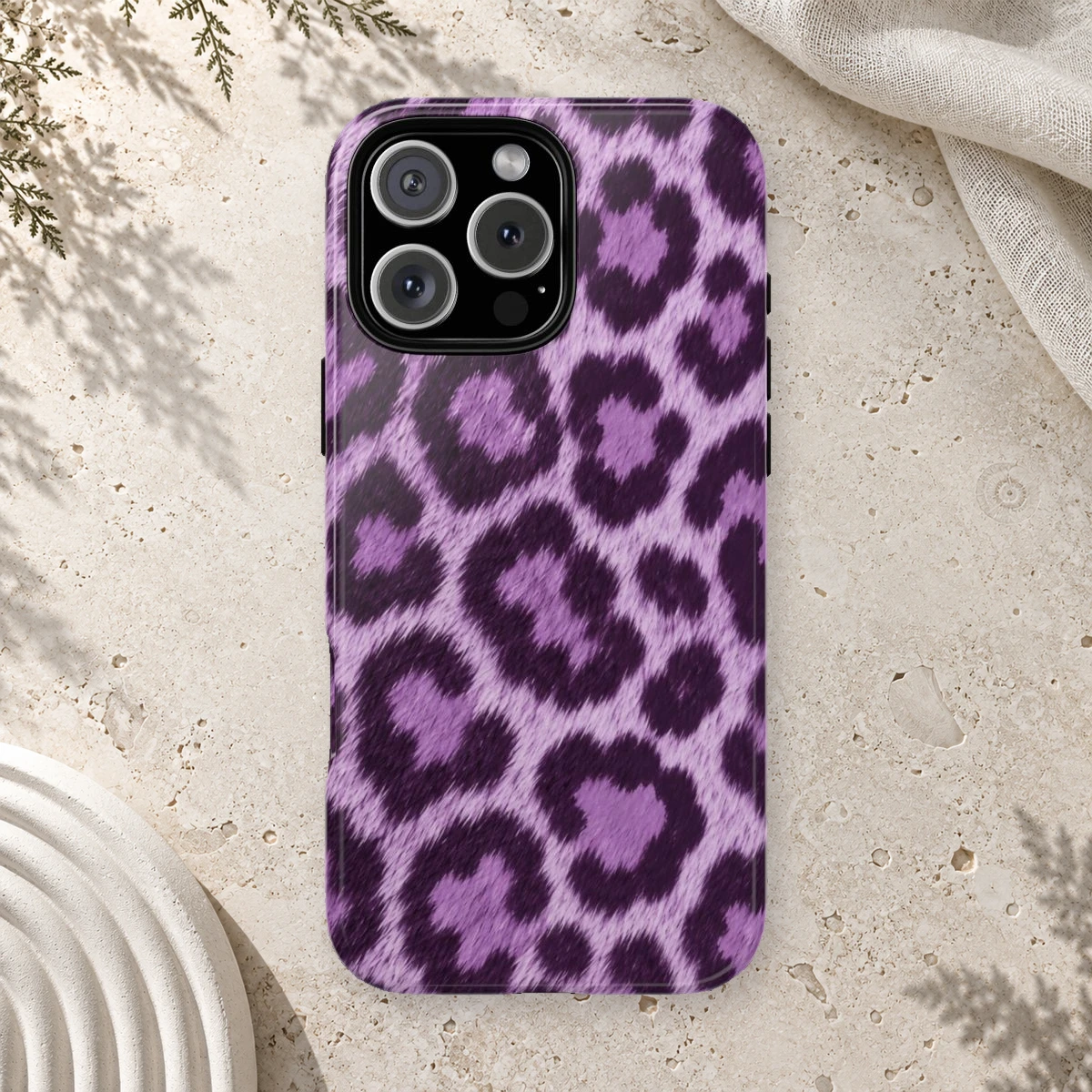 Lavender Leopard phone case print