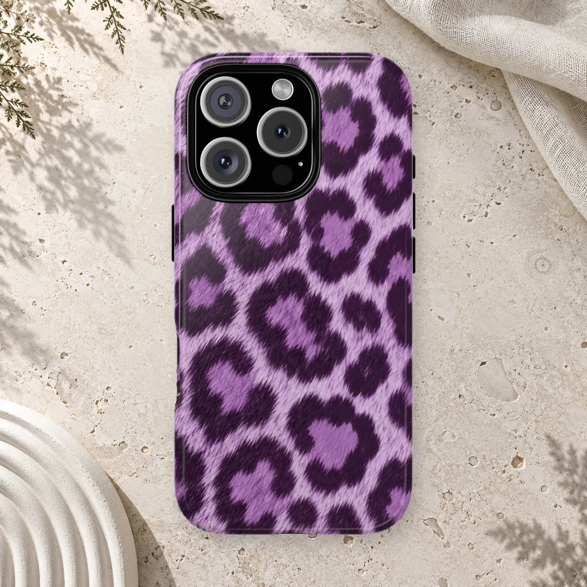 Lavender Leopard phone case print