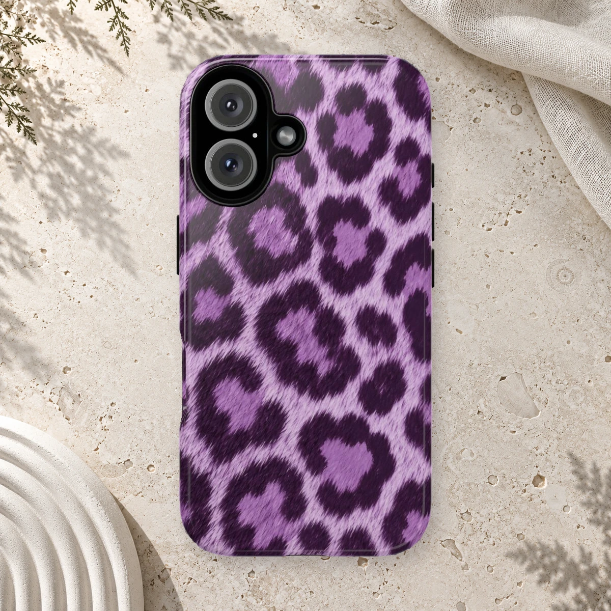Lavender Leopard phone case print