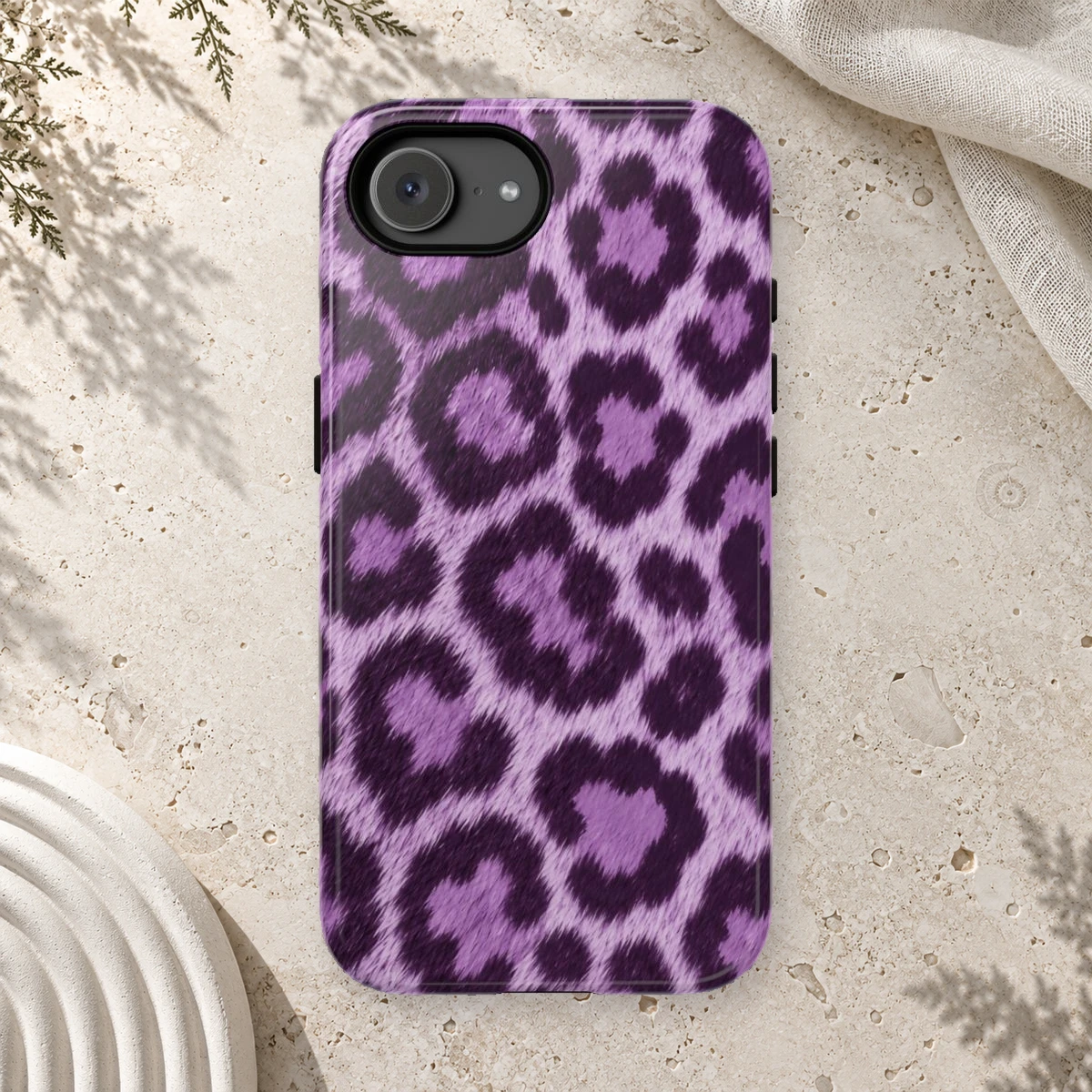 Lavender Leopard phone case print