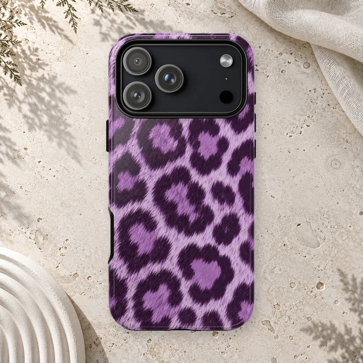 Lavender Leopard phone case print