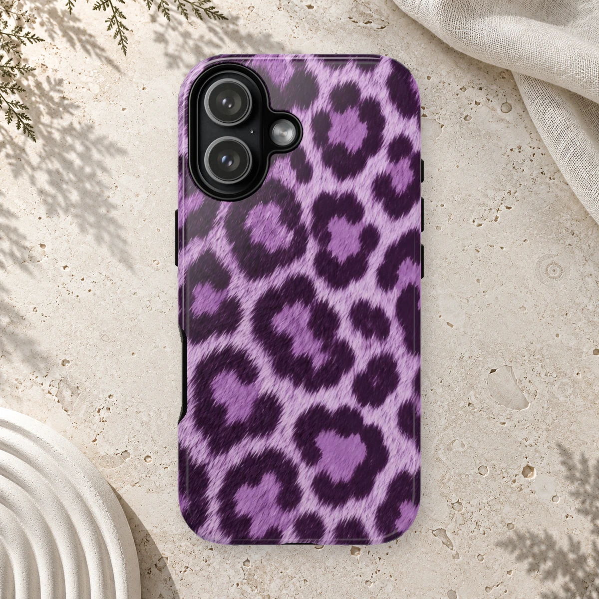 Lavender Leopard phone case print