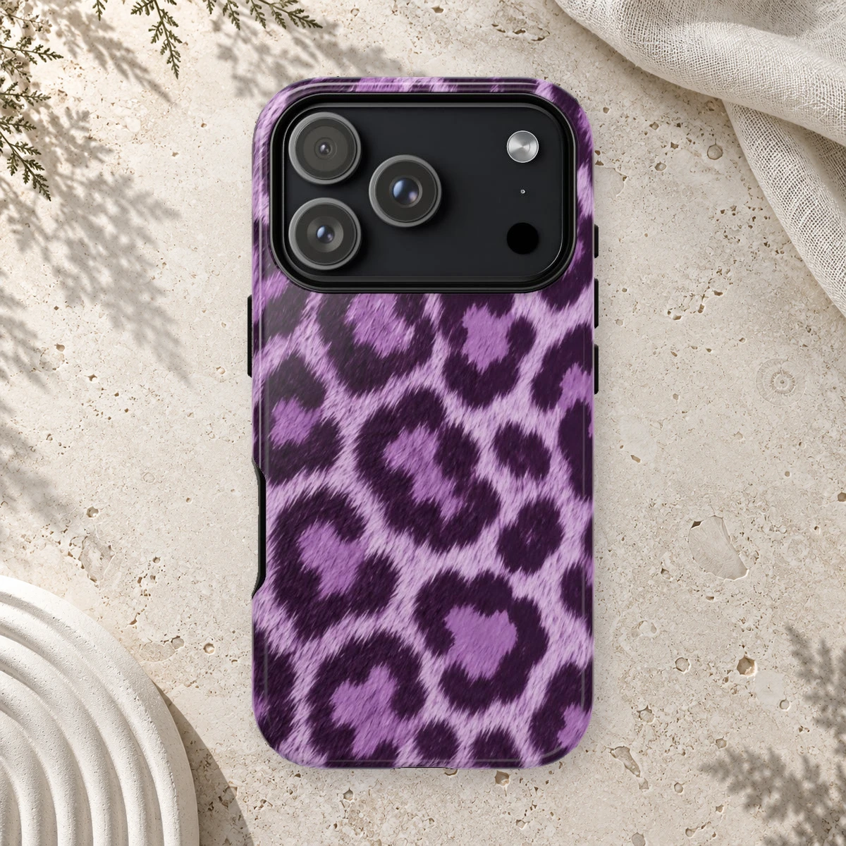 Lavender Leopard phone case print