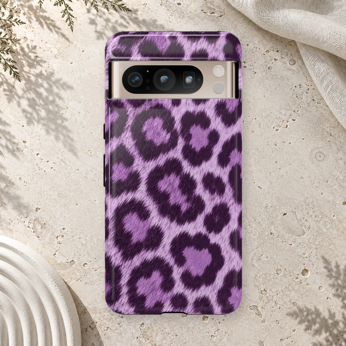 Lavender Leopard phone case print