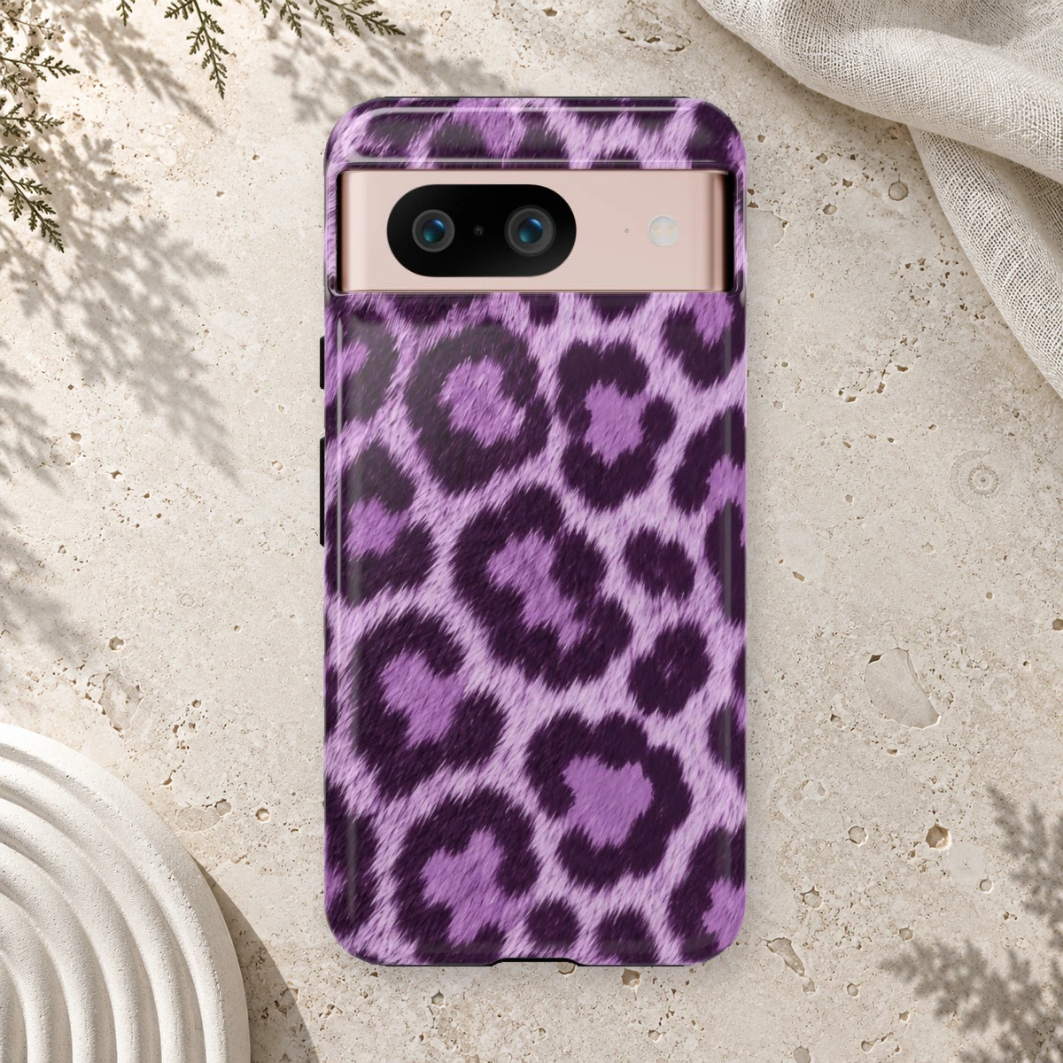 Lavender Leopard phone case print