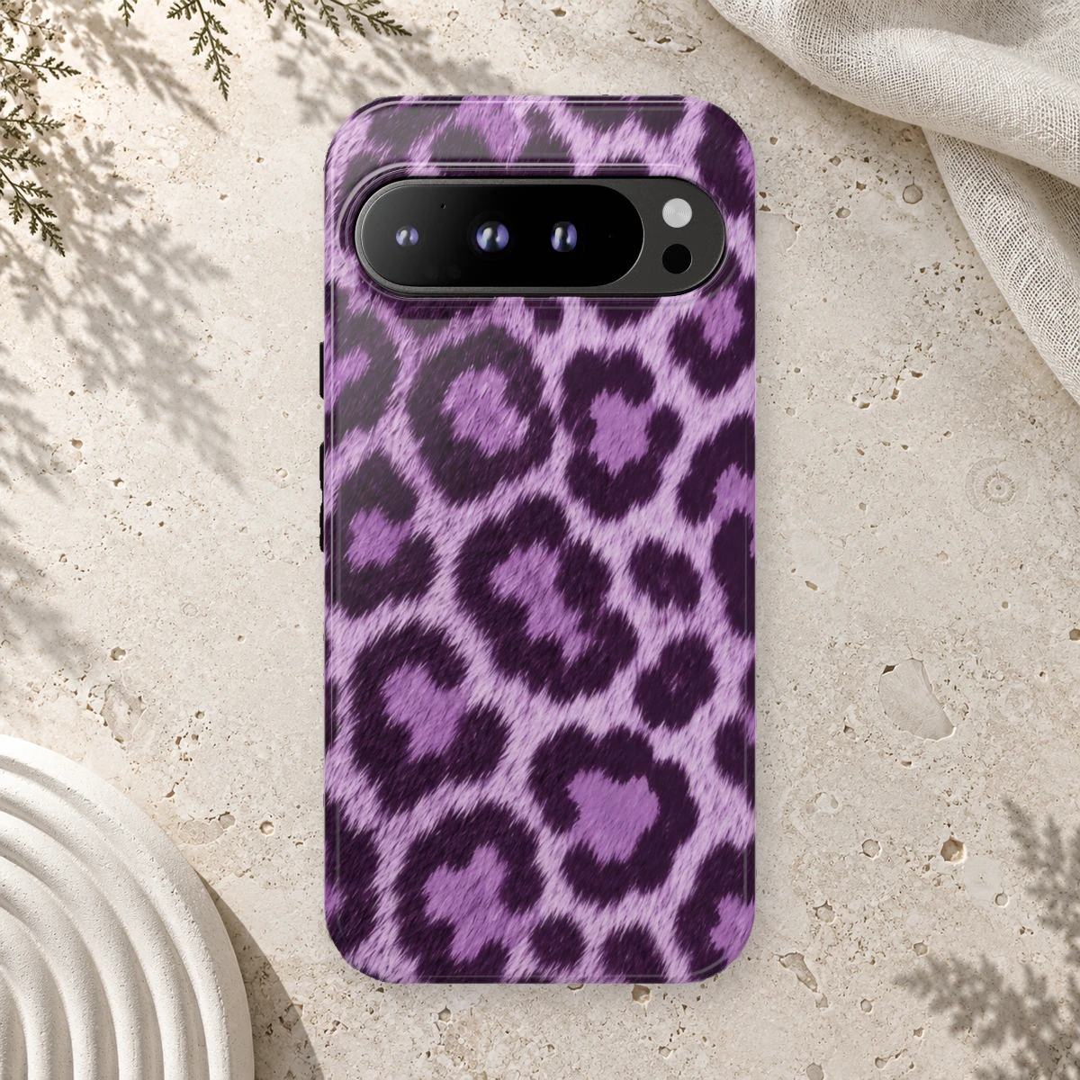 Lavender Leopard phone case print