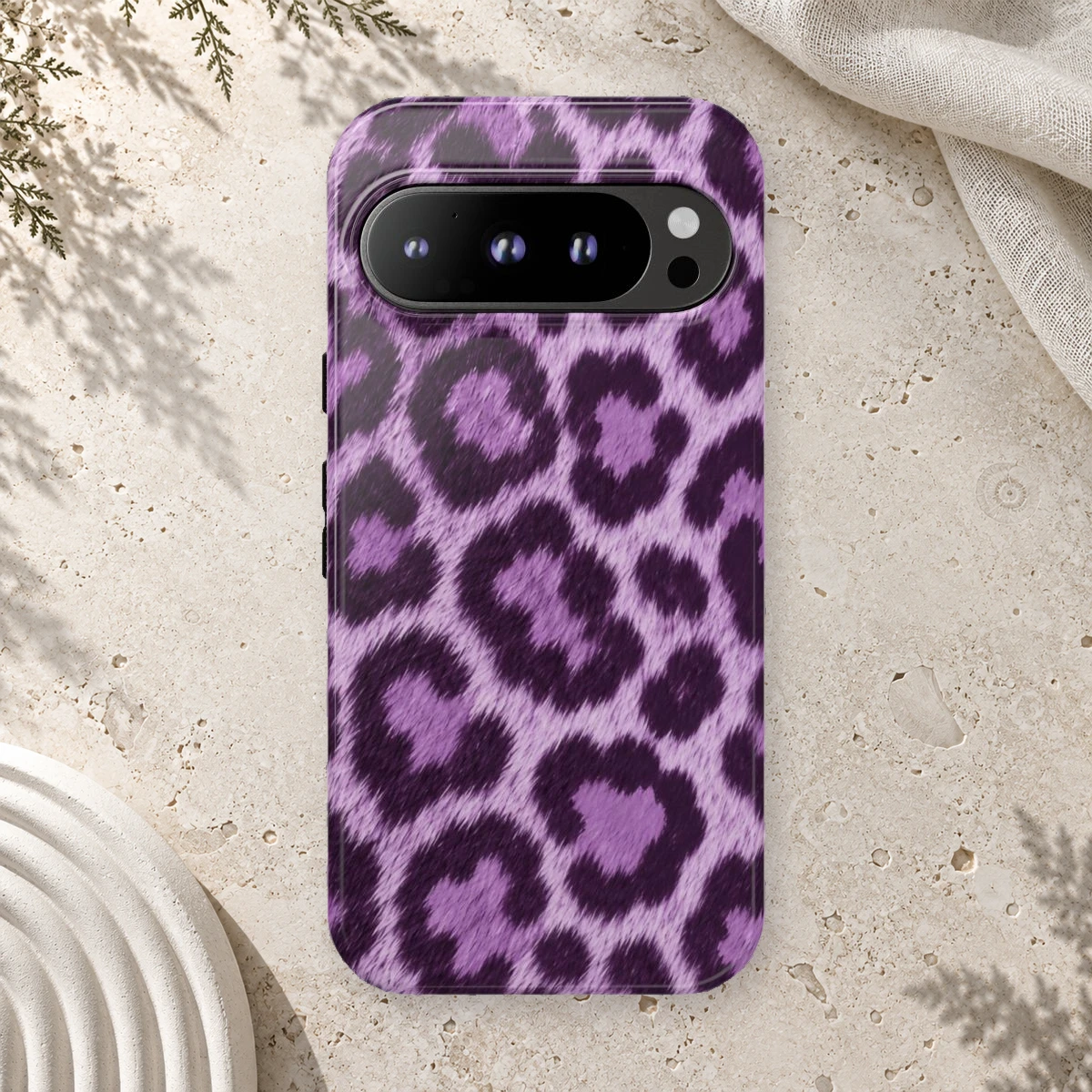 Lavender Leopard phone case print