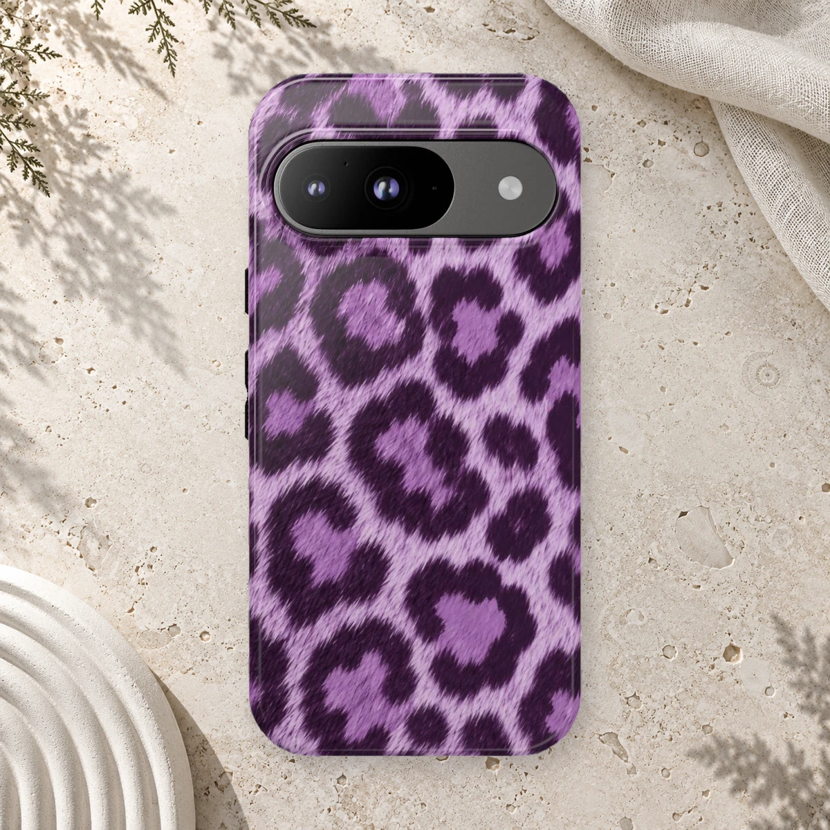Lavender Leopard phone case print