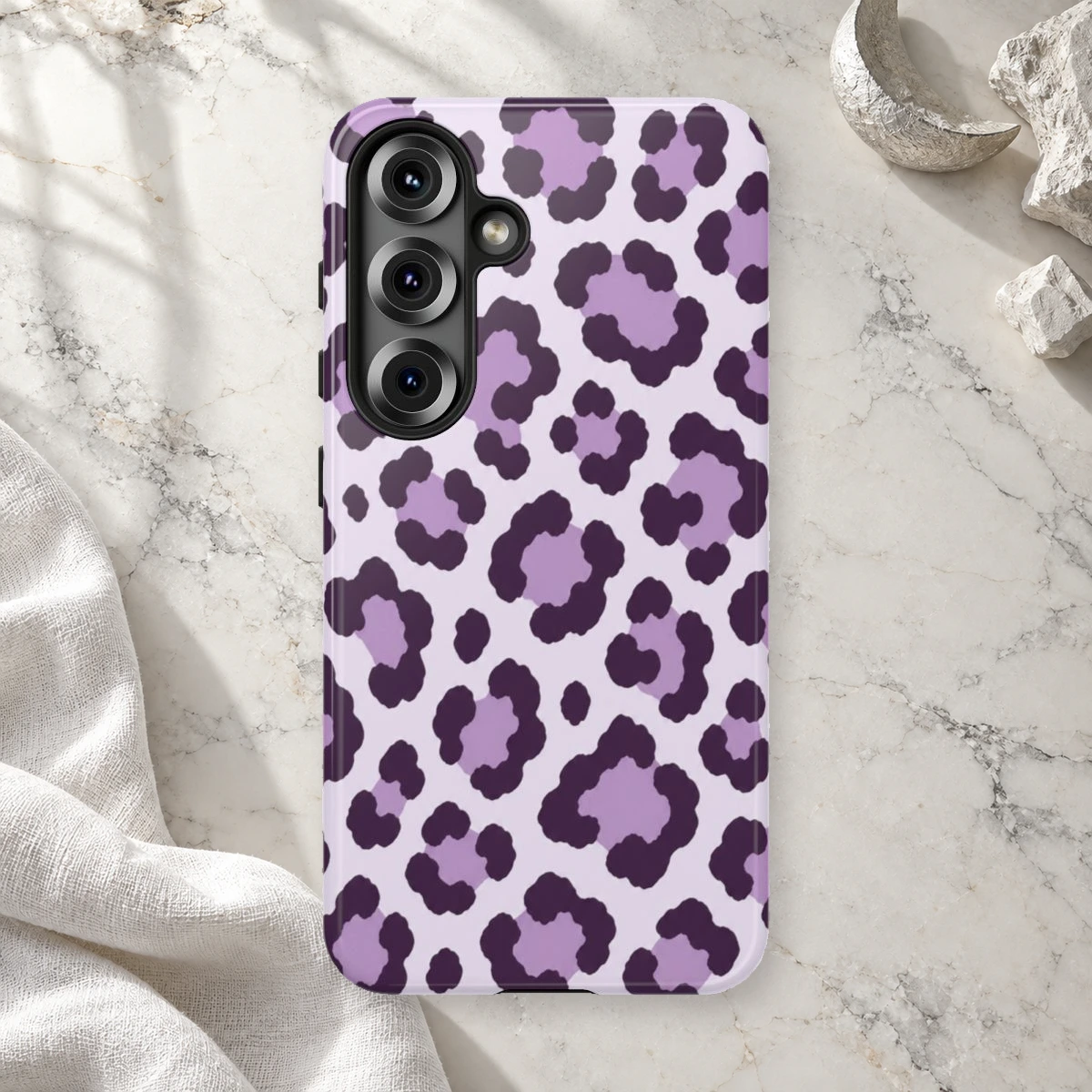 Lavender Leopard phone case print