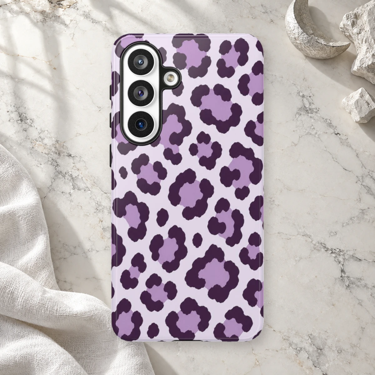 Lavender Leopard phone case print