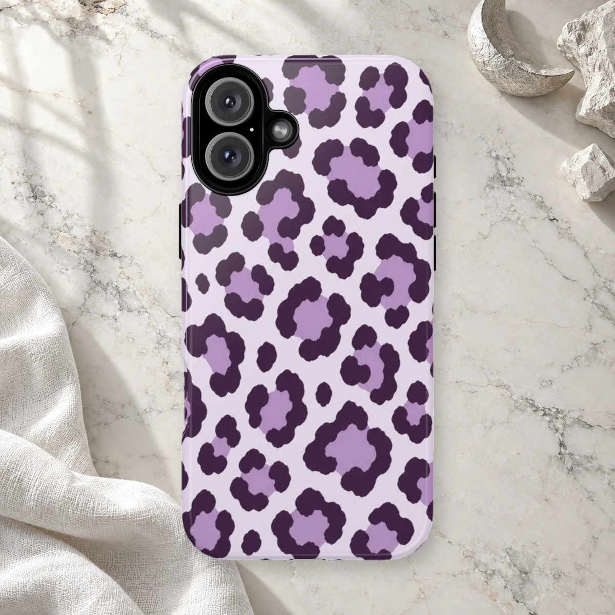Lavender Leopard phone case print