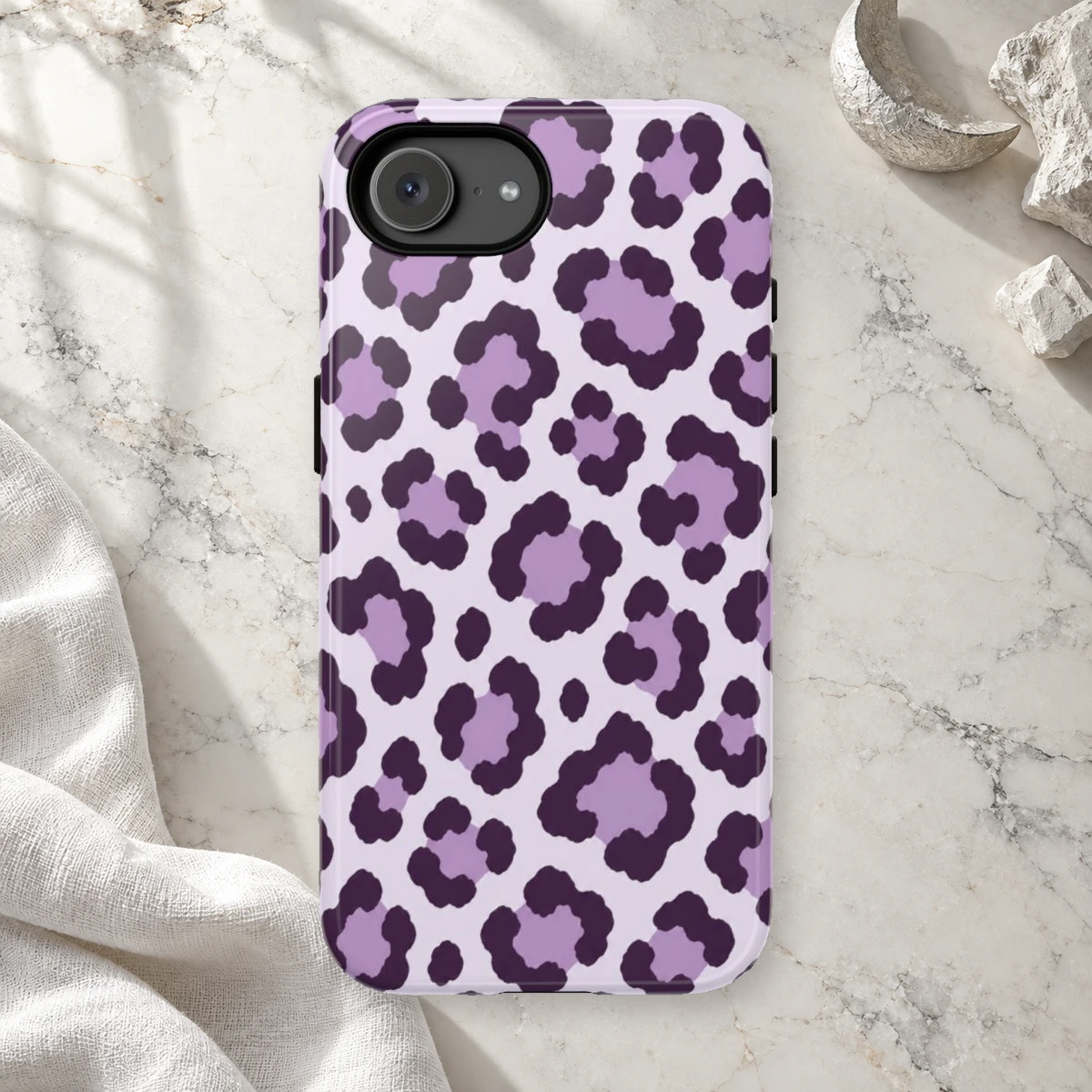 Lavender Leopard phone case print