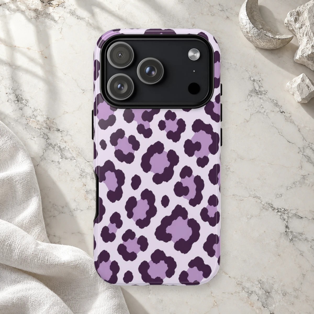 Lavender Leopard phone case print