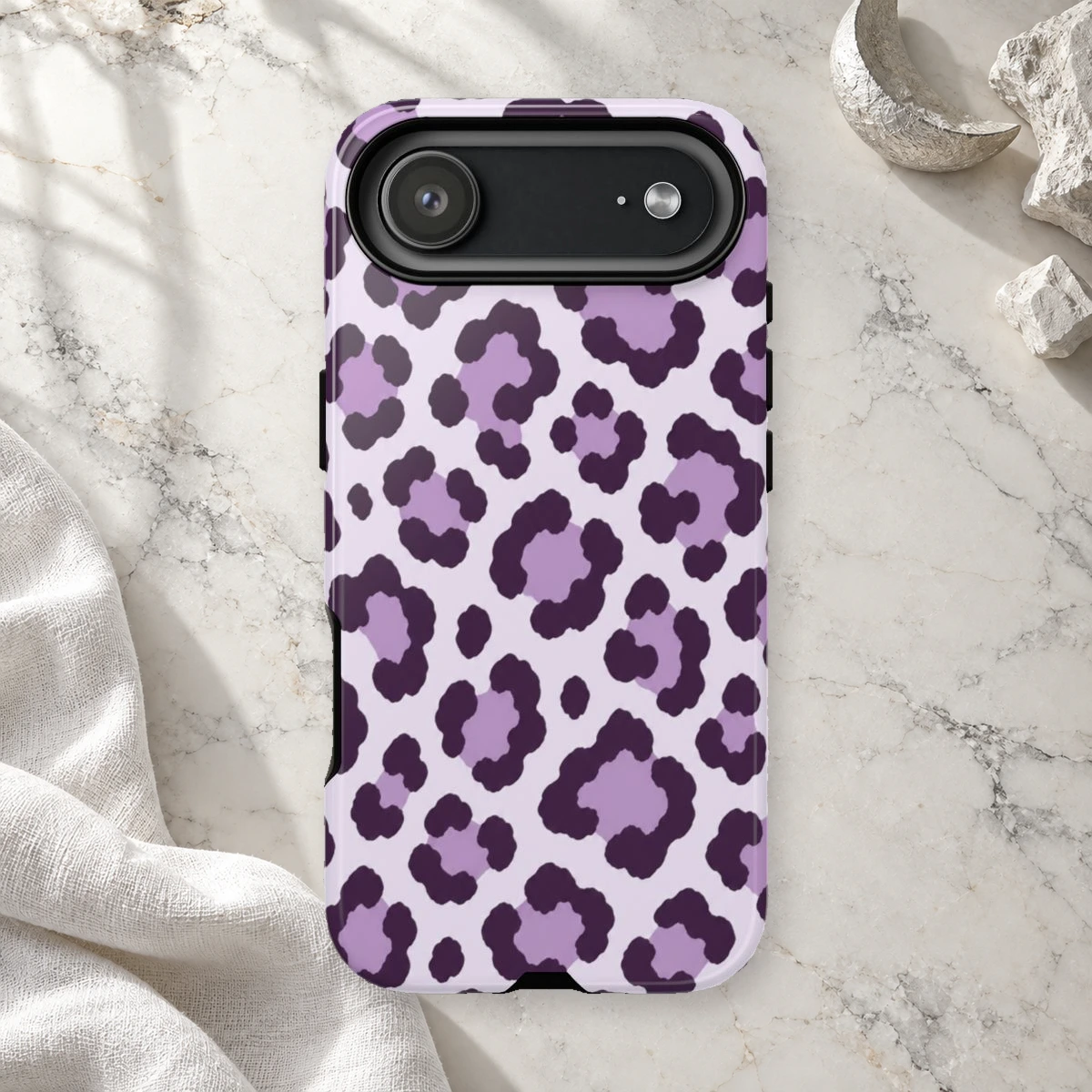 Lavender Leopard phone case print
