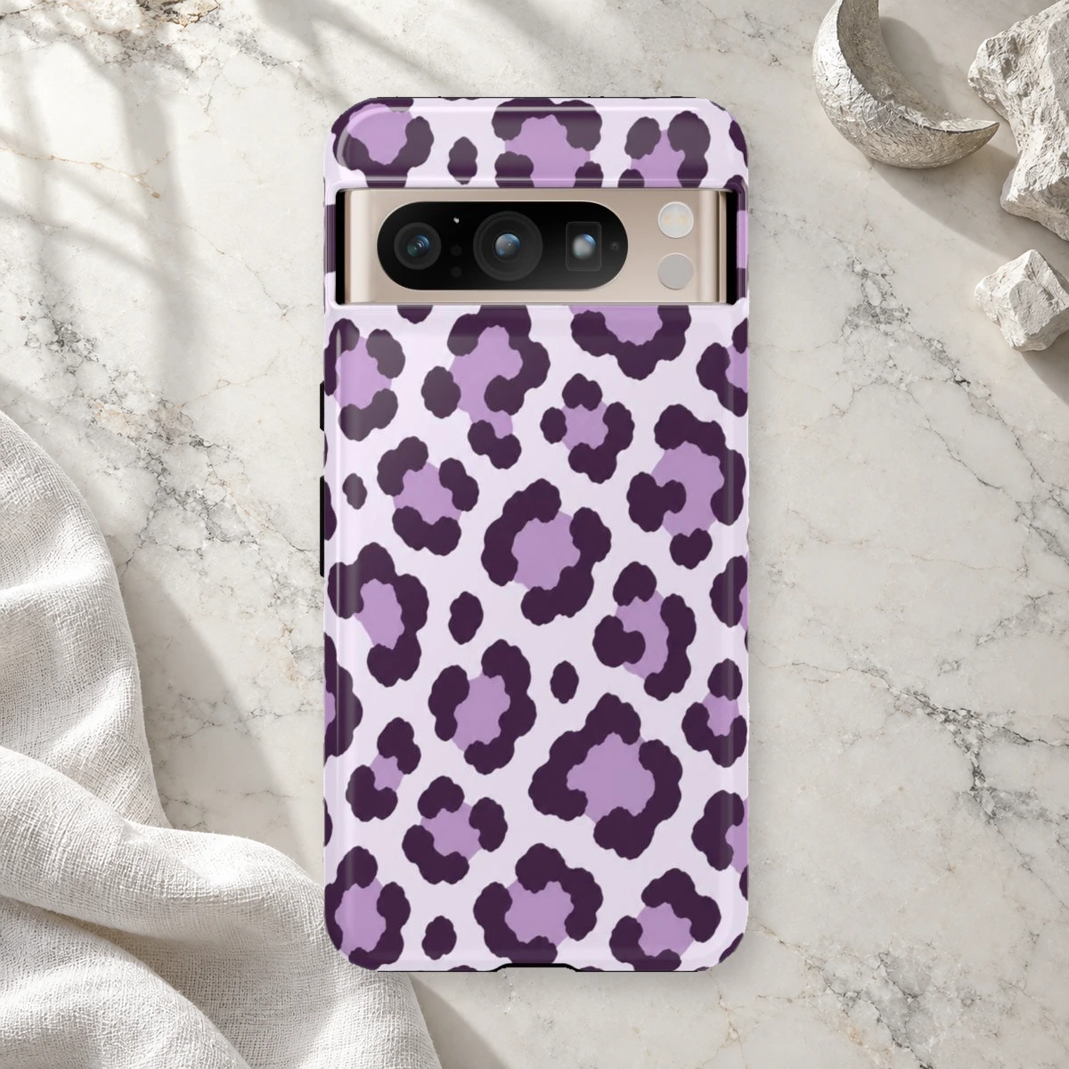 Lavender Leopard phone case print
