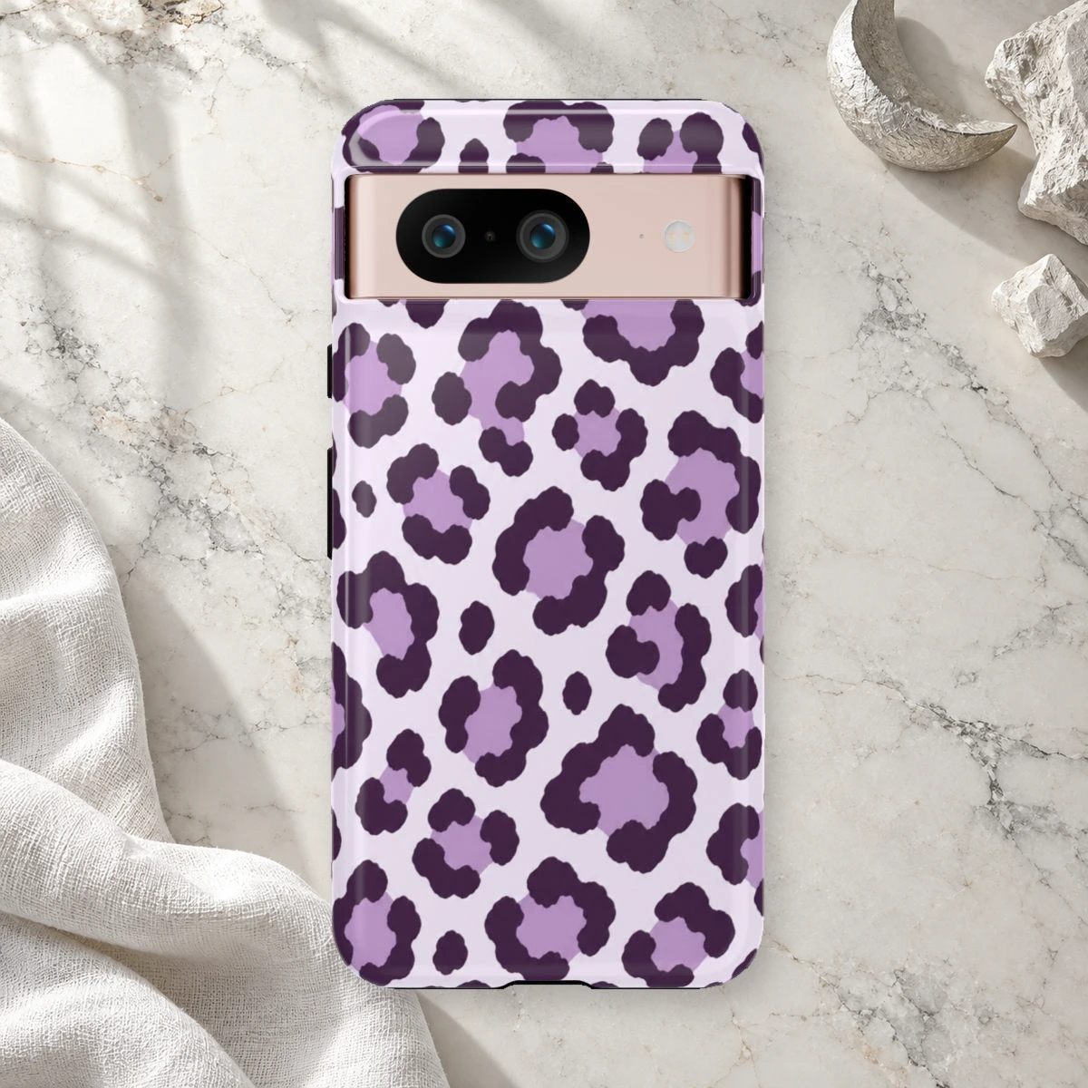 Lavender Leopard phone case print