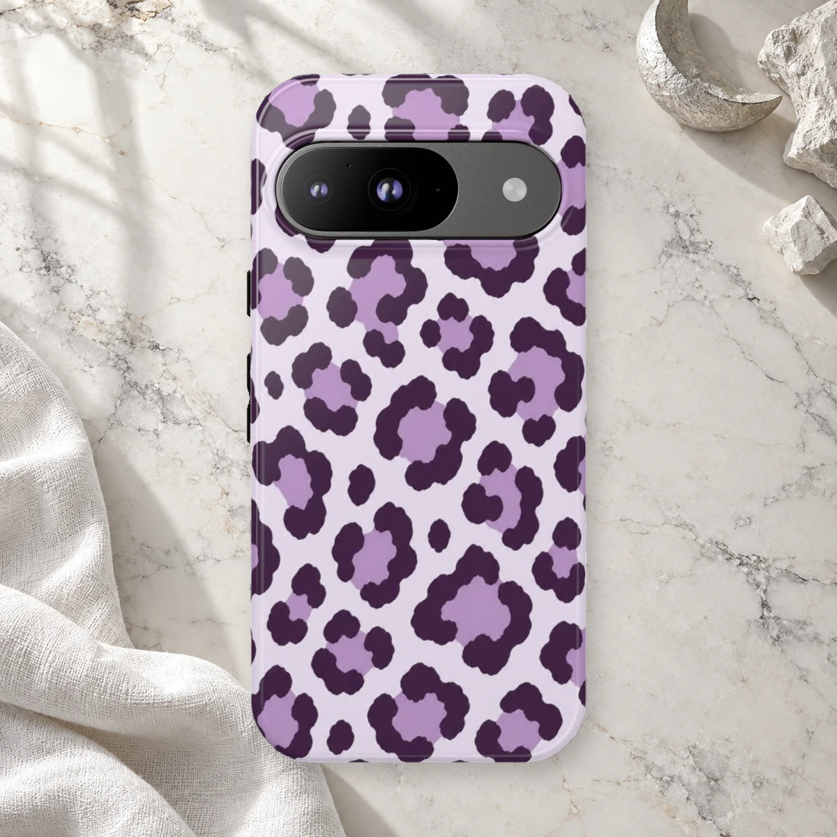 Lavender Leopard phone case print