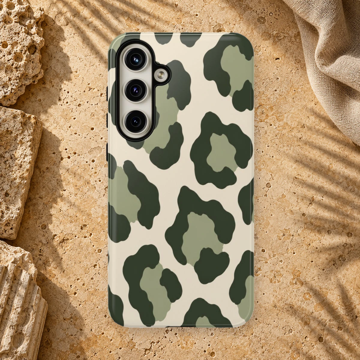 Olive Leopard phone case print