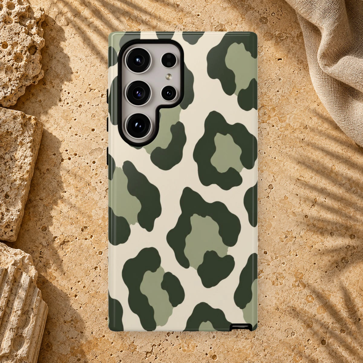 Olive Leopard phone case print