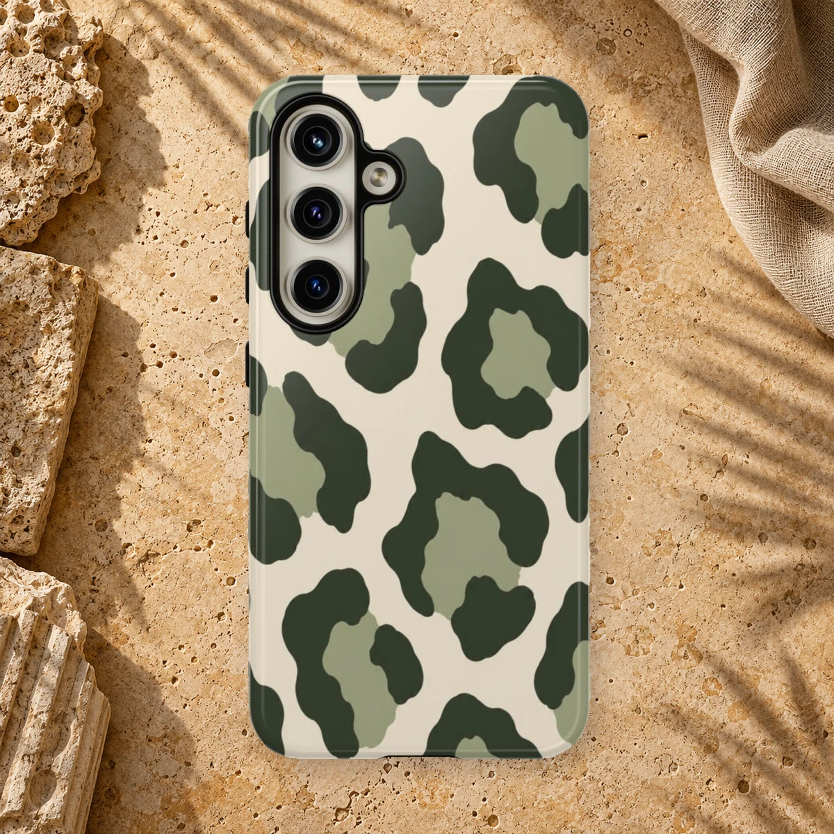 Olive Leopard phone case print