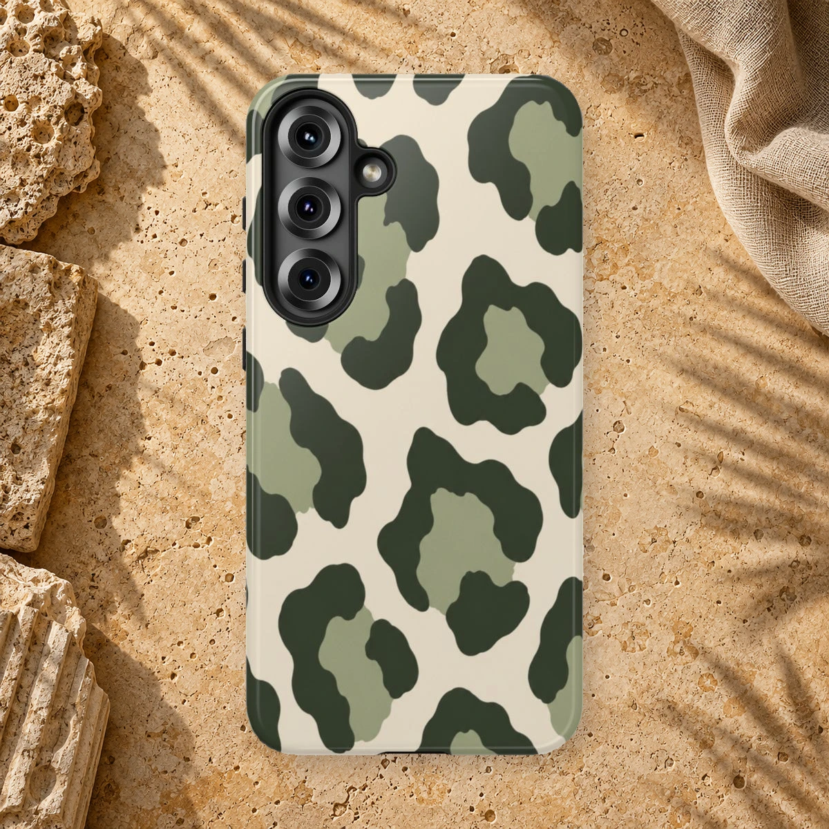 Olive Leopard phone case print