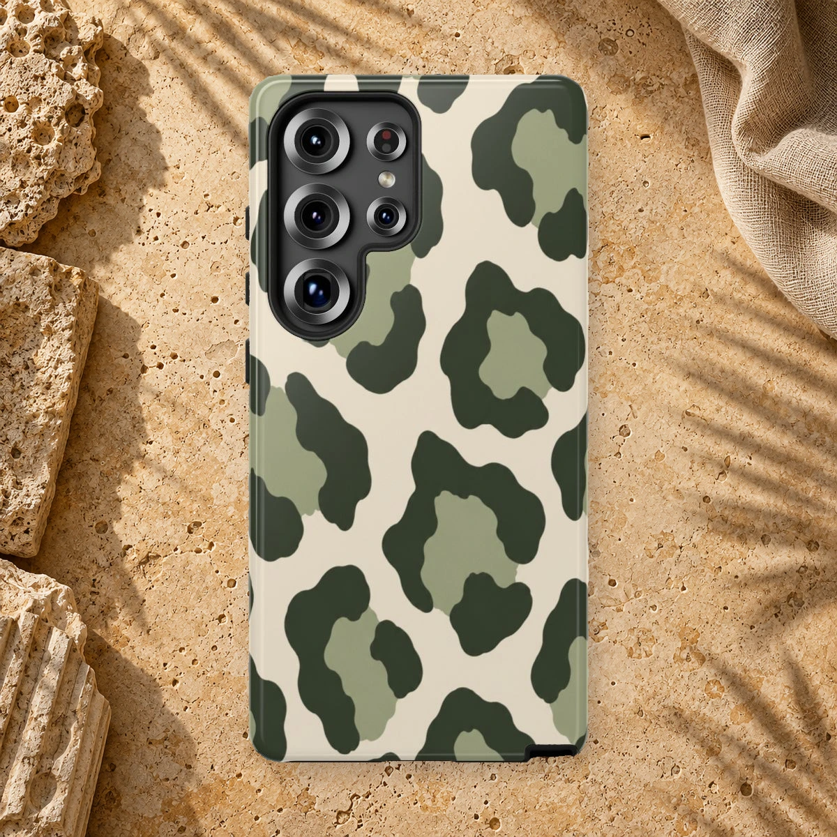 Olive Leopard phone case print