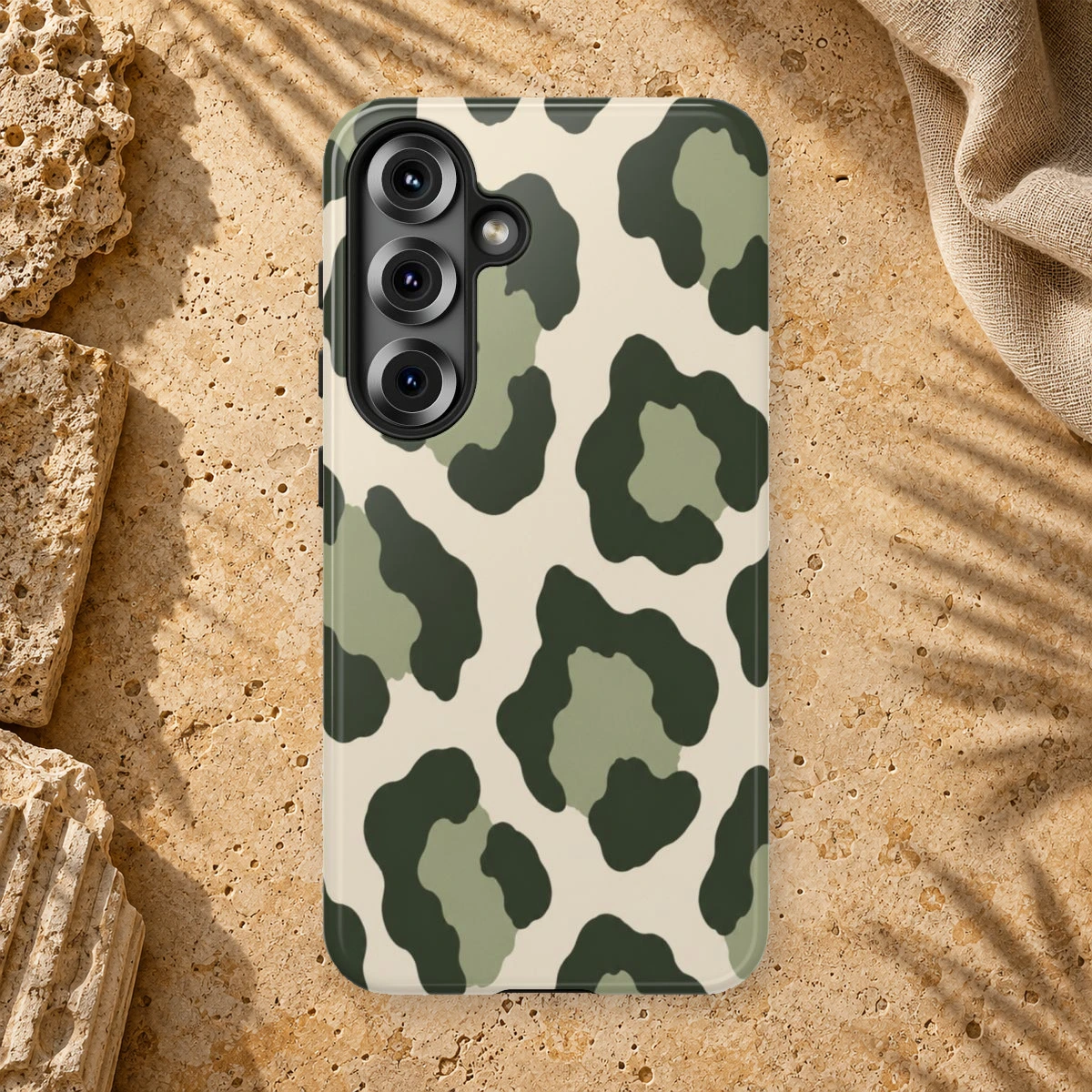 Olive Leopard phone case print