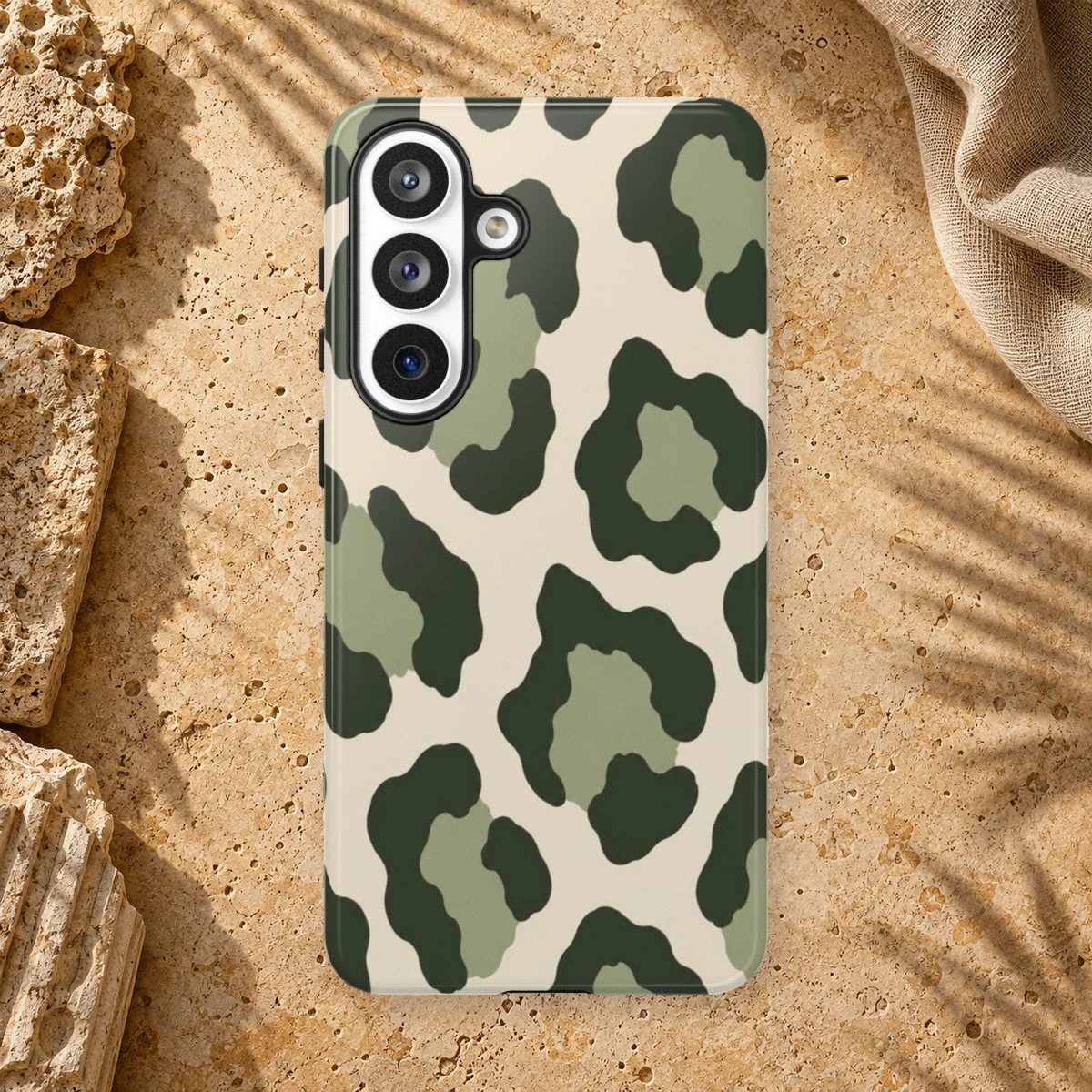 Olive Leopard phone case print