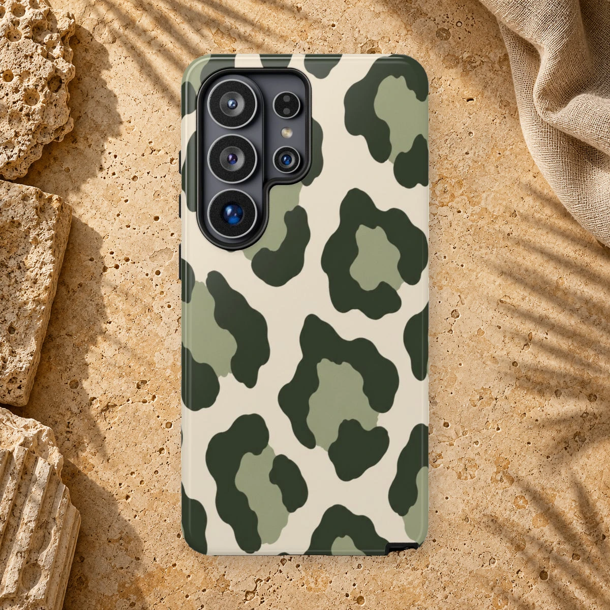Olive Leopard phone case print