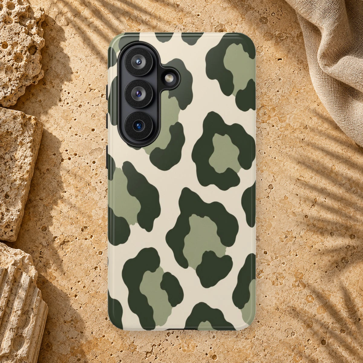 Olive Leopard phone case print