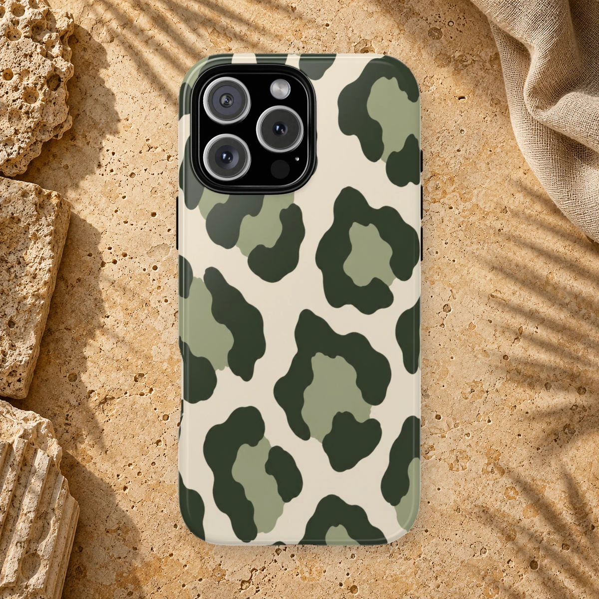 Olive Leopard phone case print