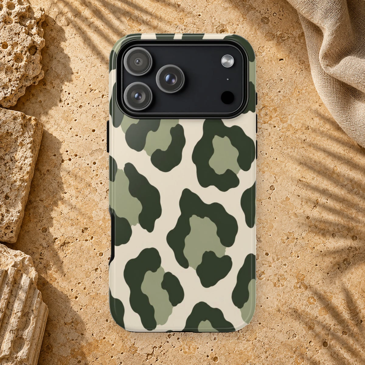 Olive Leopard phone case print