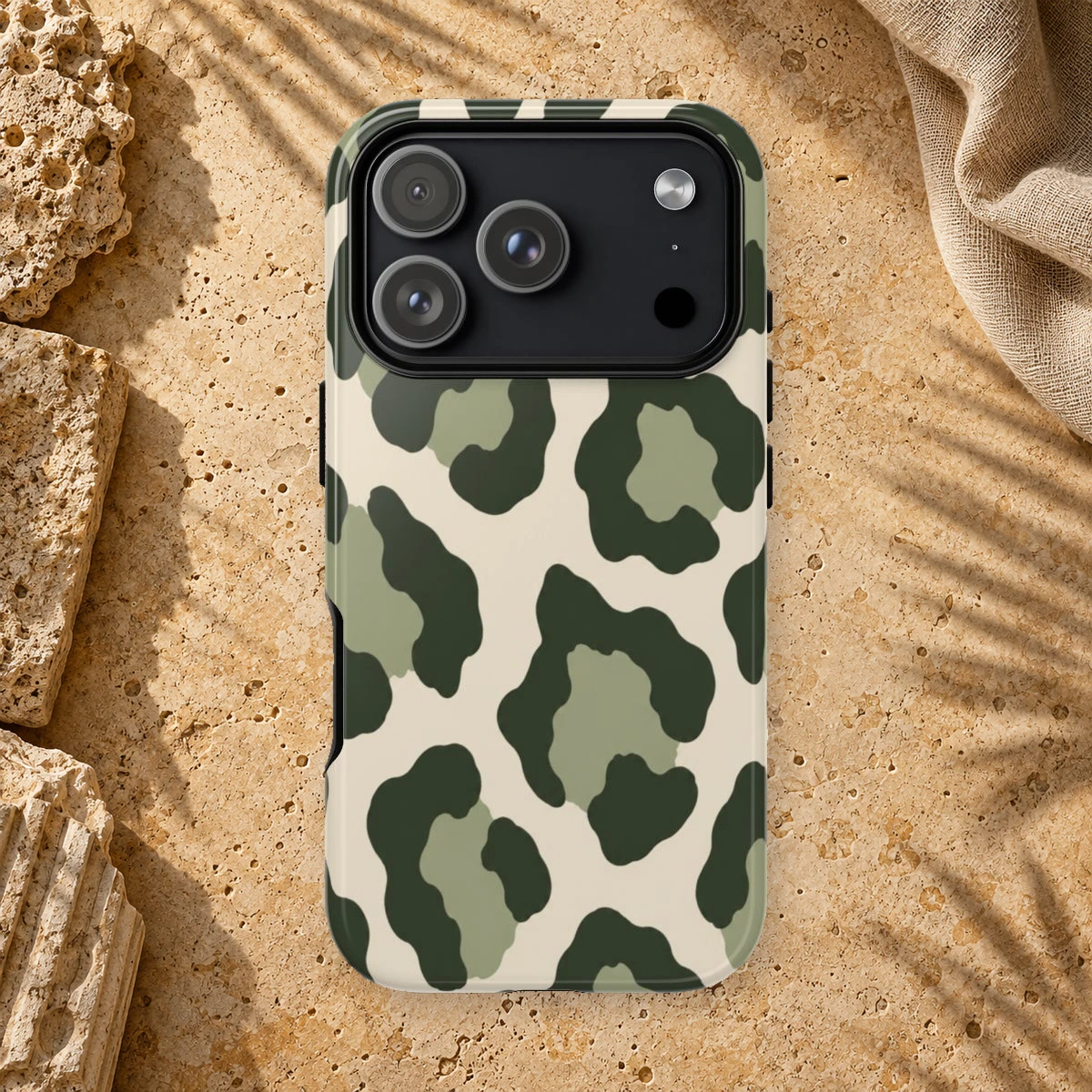 Olive Leopard phone case print