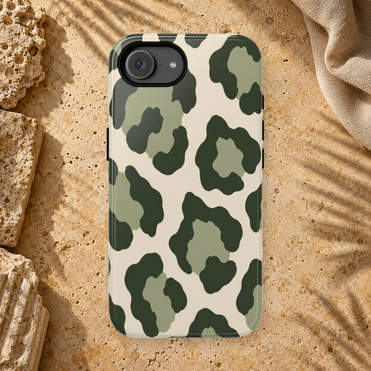Olive Leopard phone case print