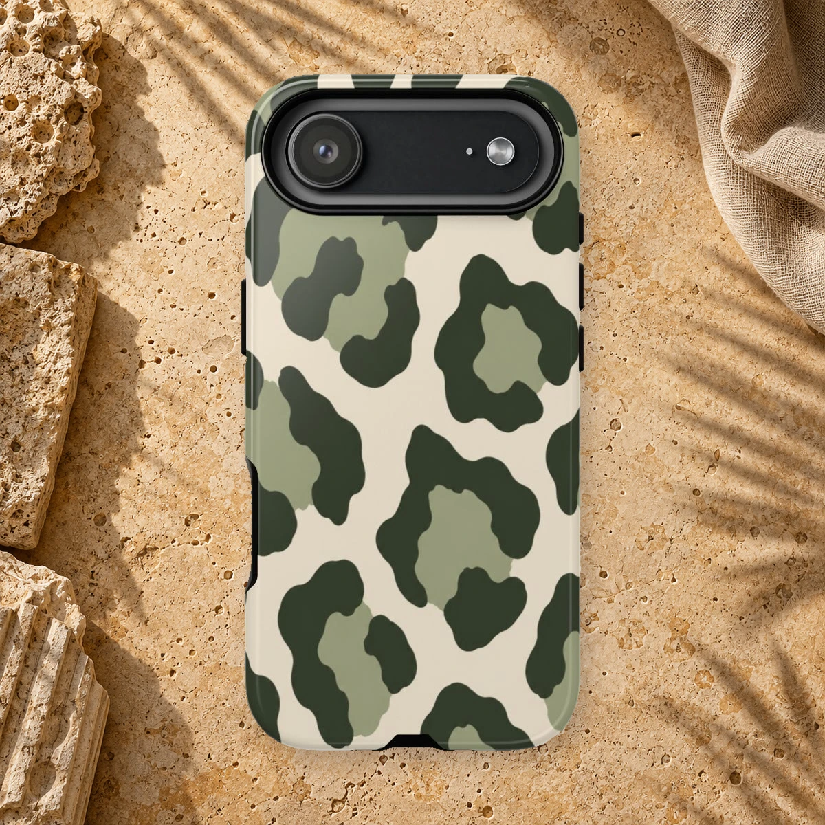 Olive Leopard phone case print